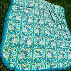 60s 70s Full Size Bed Spread with Fringe
